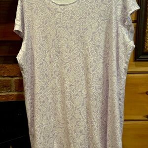 Lavender Paisley Print Cotton Gown